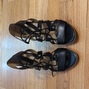 Black heeled sandals